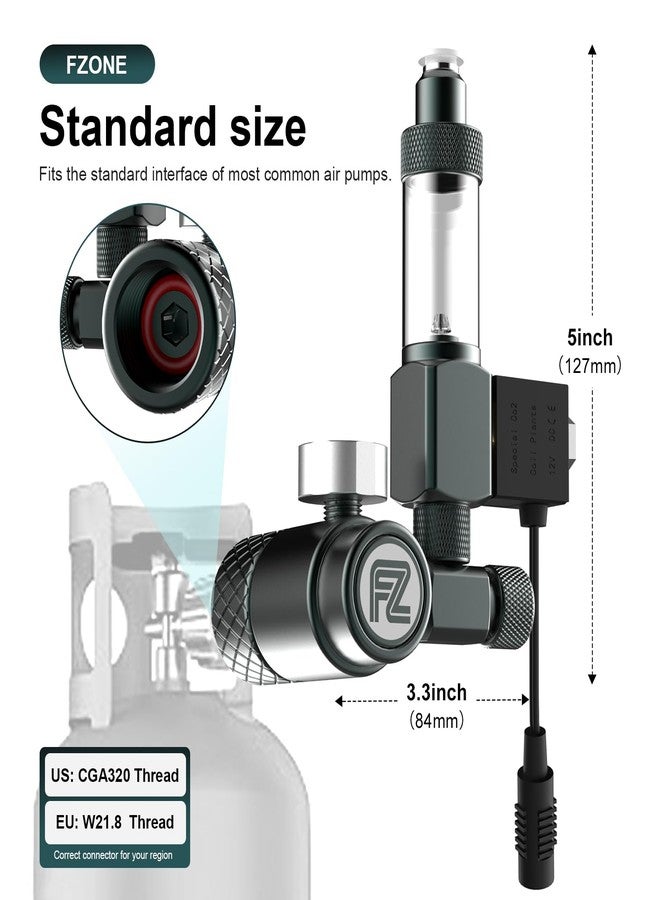 FZONE Aquarium CO₂ Regulator, Aquarium CO₂ System Mini Kit with Diffuser, Upgraded DC Solenoid and Bubble Counter Check Valve, for Establishing CO₂ System in Aquatic Plant Tank - Image 3